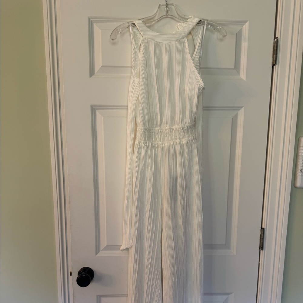 Lulu's White Halter Tie-Back Jumpsuit